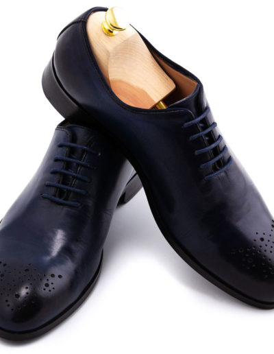 Pantofi piele bleumarin la comanda | Anghel Constantin Tailoring